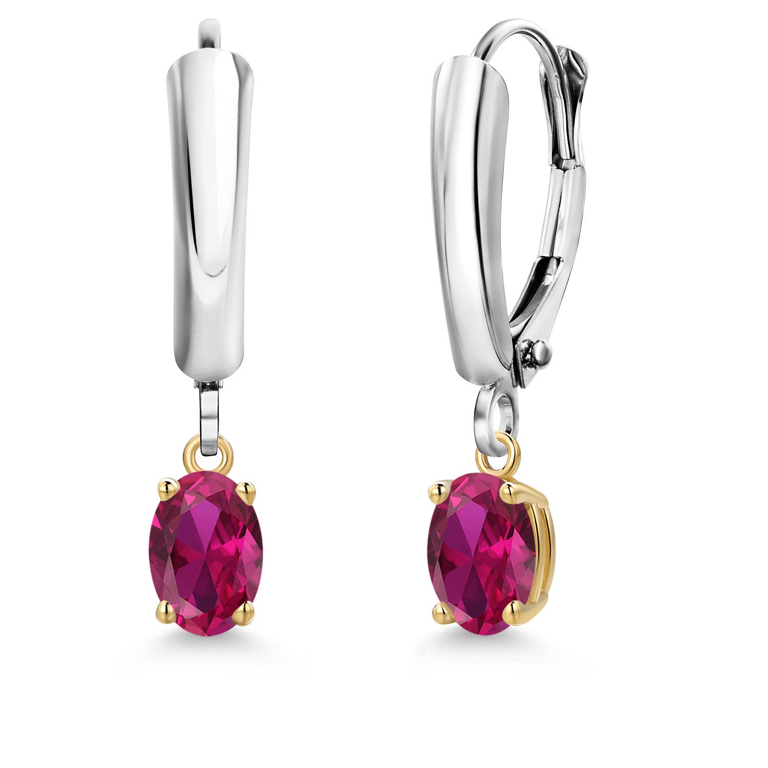 Earrings in 925 Sterling Silver and 10K Yellow Gold