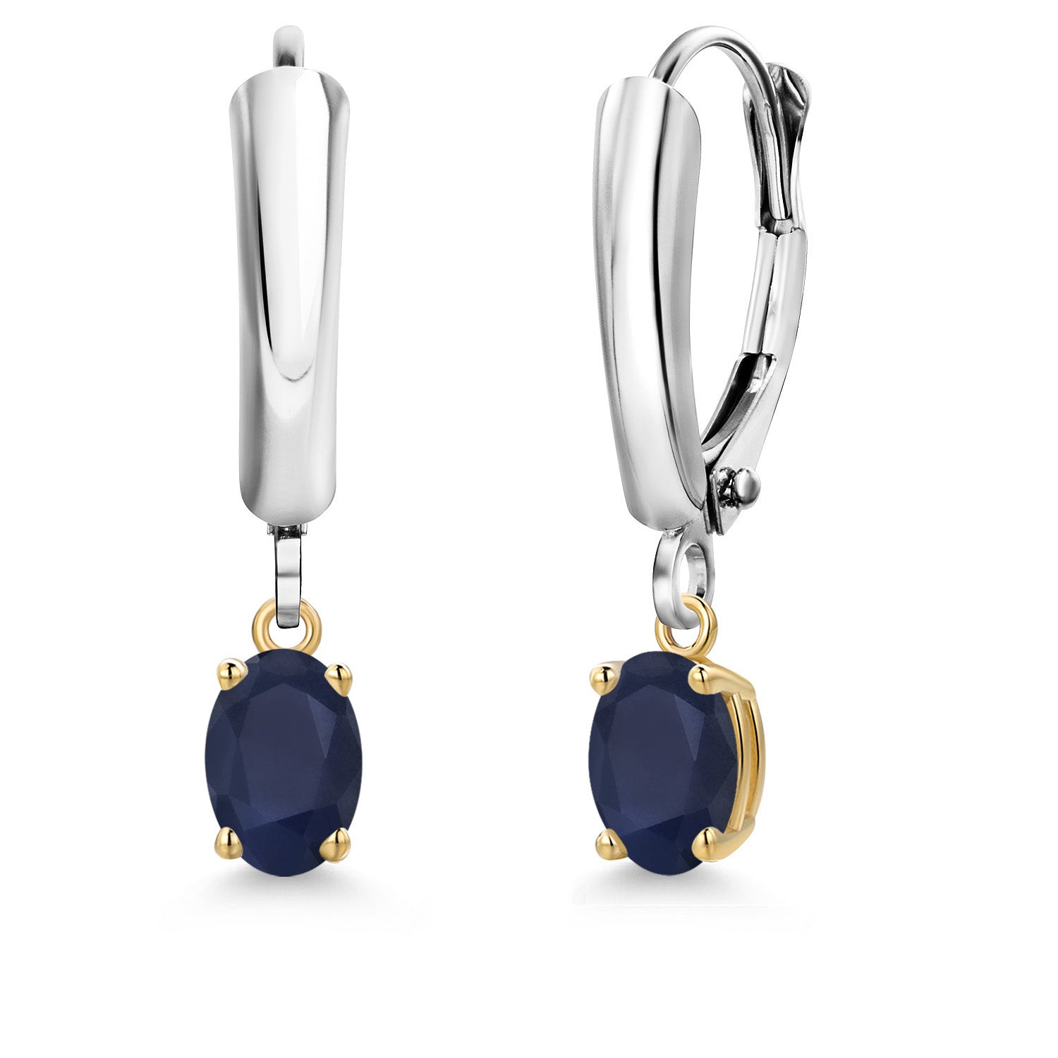 Earrings in 925 Sterling Silver and 10K Yellow Gold