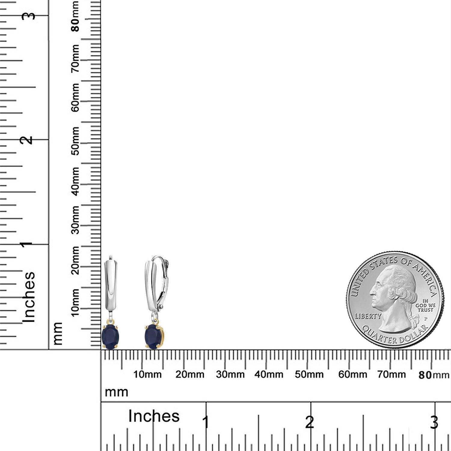 Earrings in 925 Sterling Silver and 10K Yellow Gold