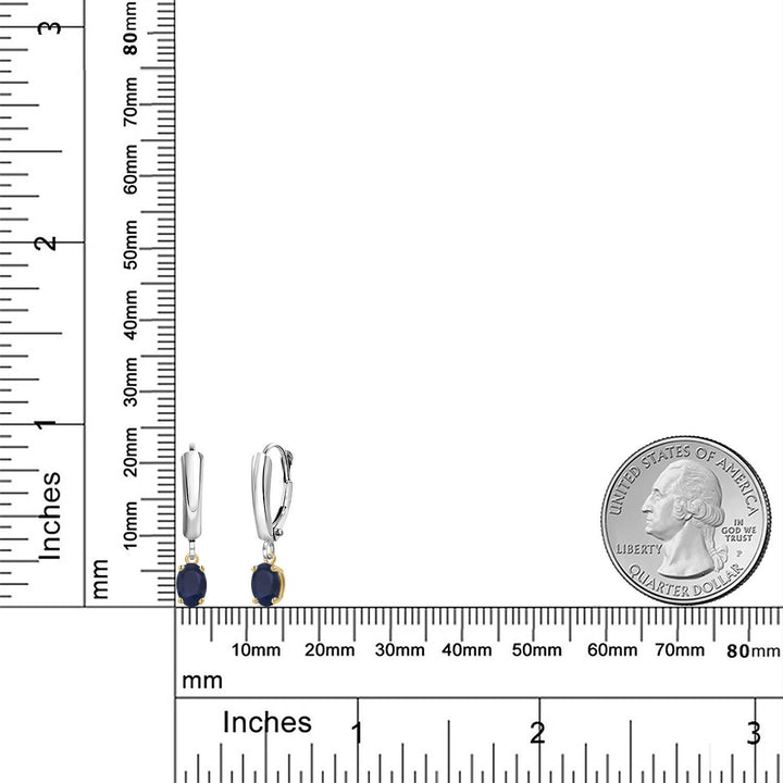 Earrings in 925 Sterling Silver and 10K Yellow Gold