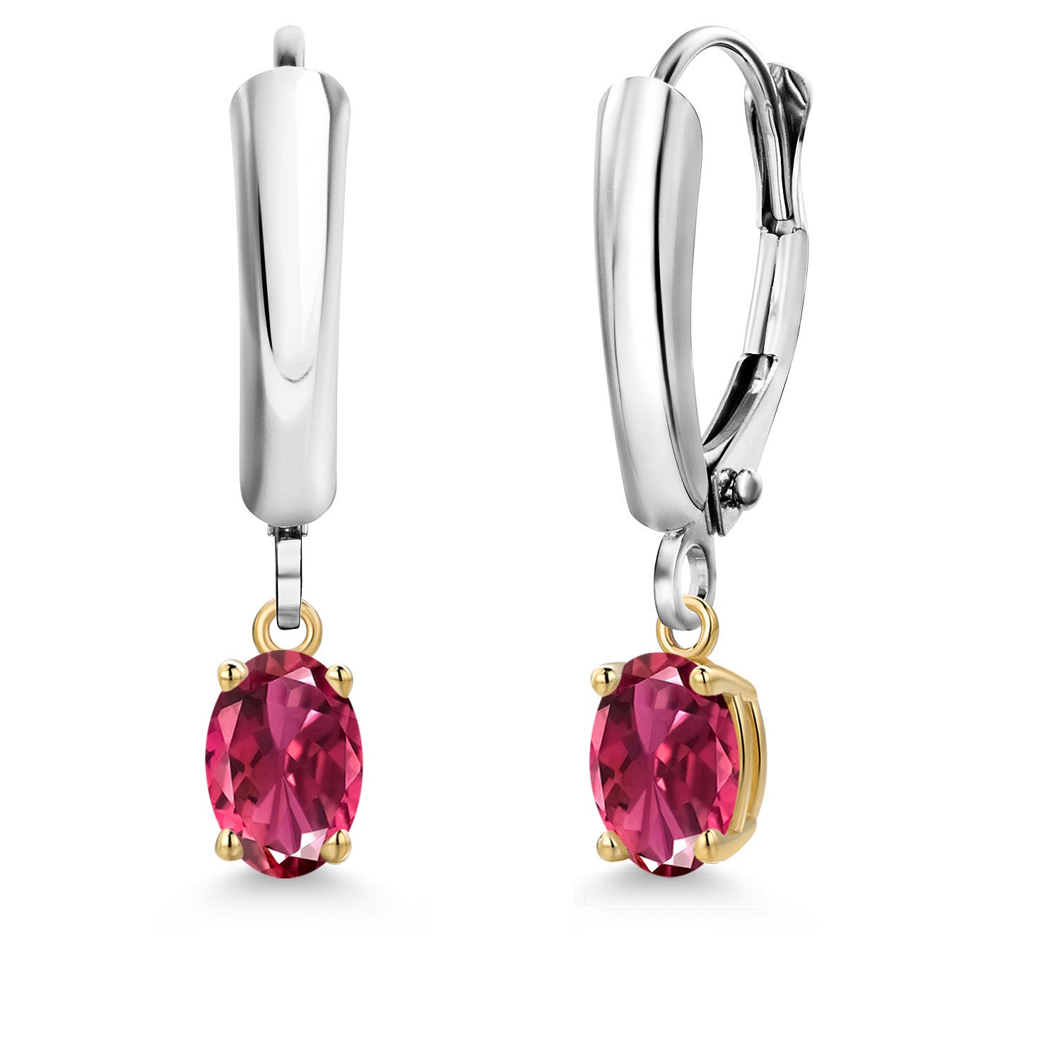 Earrings in 925 Sterling Silver and 10K Yellow Gold