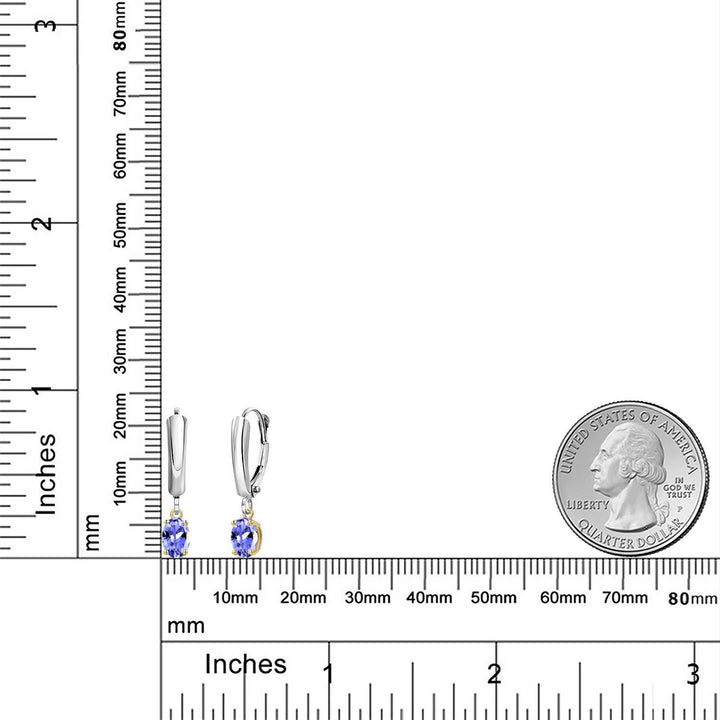 Earrings in 925 Sterling Silver and 10K Yellow Gold