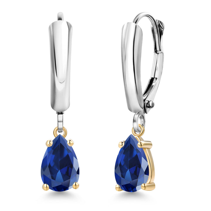 Earrings in 925 Sterling Silver and 10K Yellow Gold
