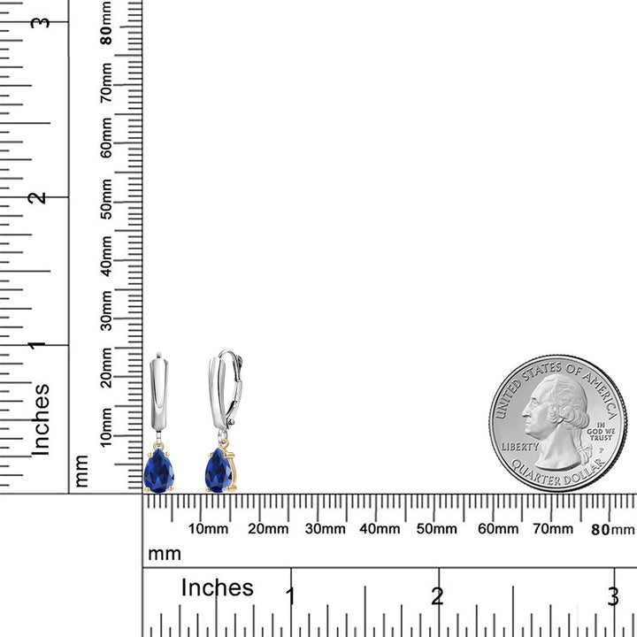 Earrings in 925 Sterling Silver and 10K Yellow Gold