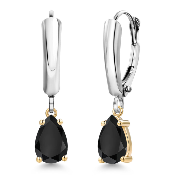 Earrings in 925 Sterling Silver and 10K Yellow Gold