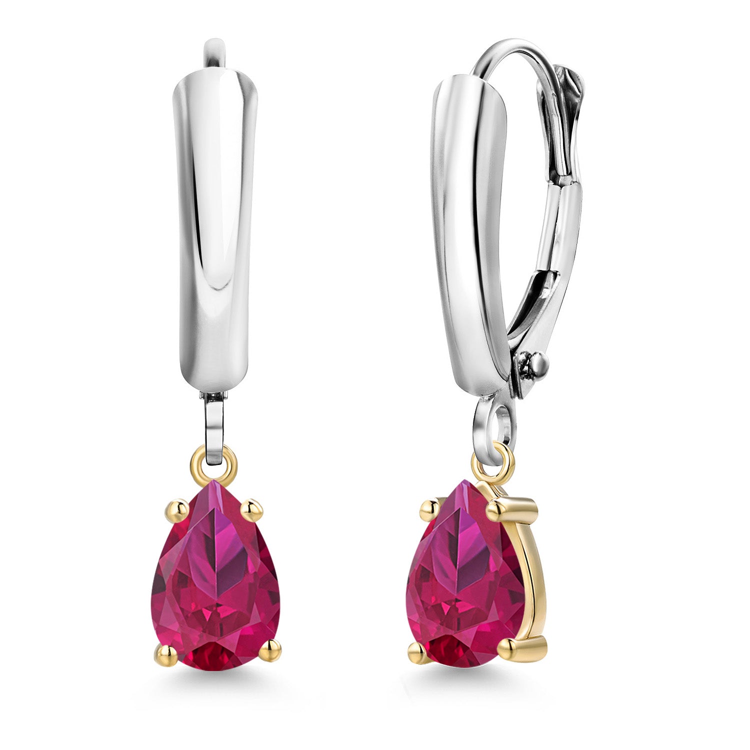 Earrings in 925 Sterling Silver and 10K Yellow Gold