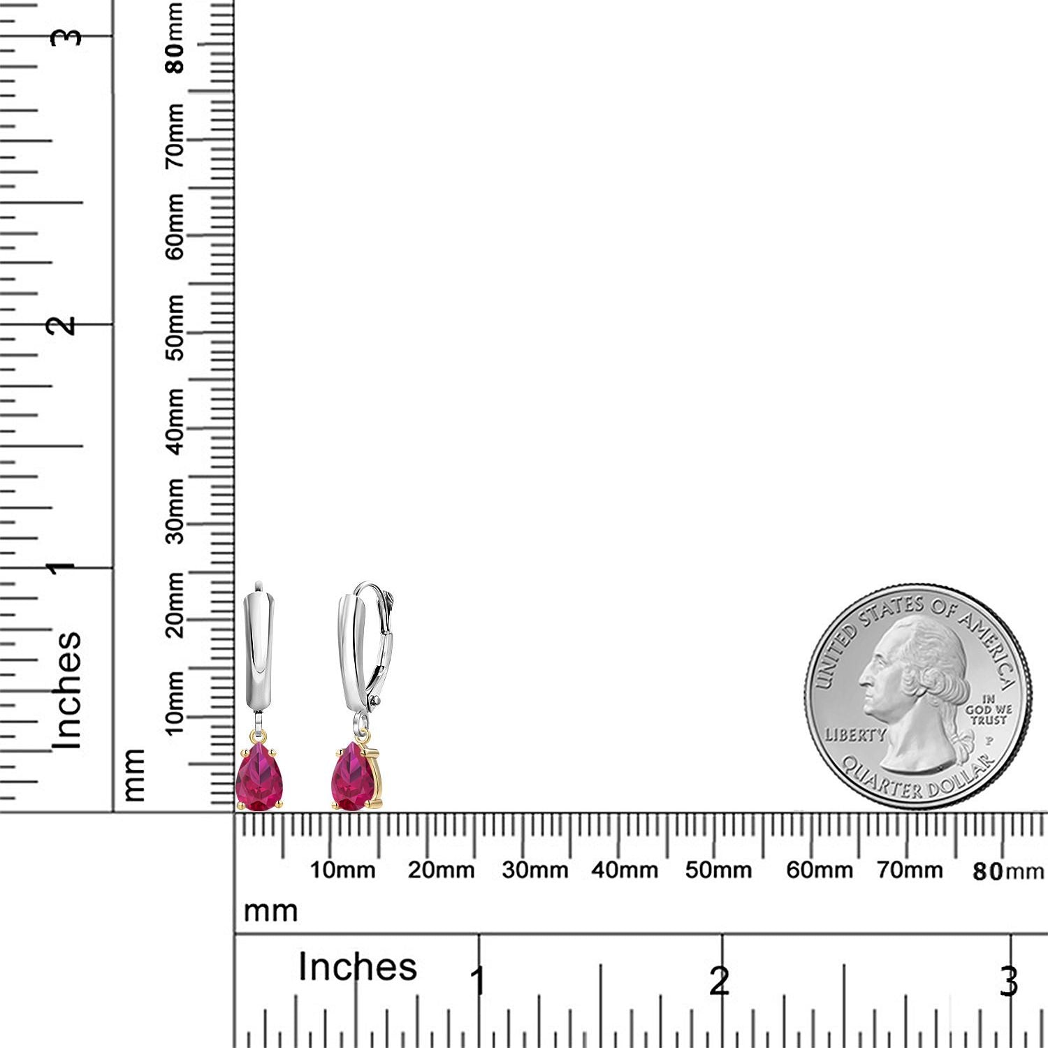 Earrings in 925 Sterling Silver and 10K Yellow Gold