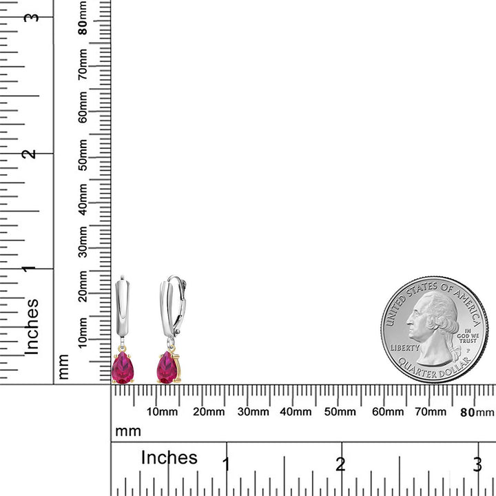 Earrings in 925 Sterling Silver and 10K Yellow Gold
