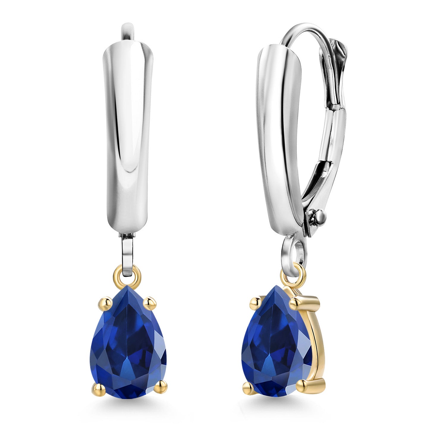 Earrings in 925 Sterling Silver and 10K Yellow Gold