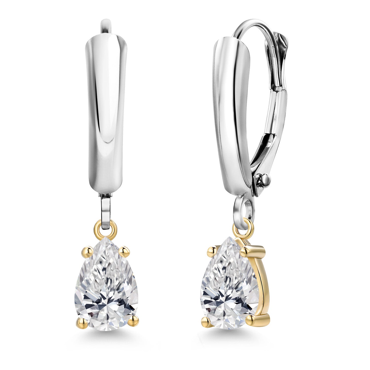 Earrings in 925 Sterling Silver and 10K Yellow Gold