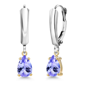 Earrings in 925 Sterling Silver and 10K Yellow Gold