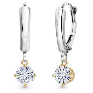 Earrings in 925 Sterling Silver and 10K Yellow Gold