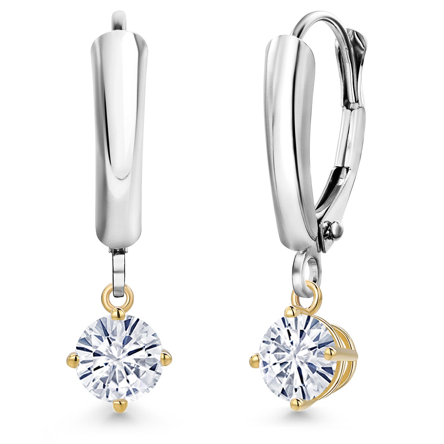Earrings in 925 Sterling Silver and 10K Yellow Gold