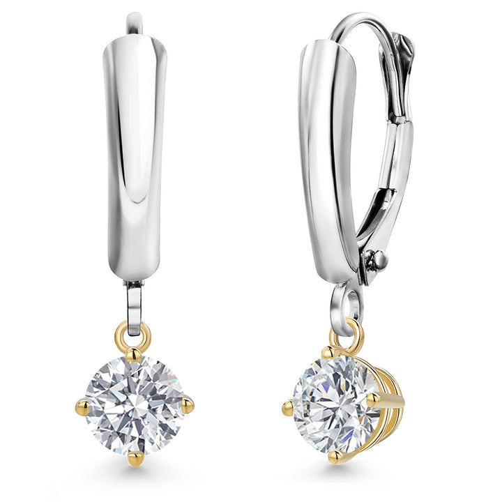 Earrings in 925 Sterling Silver and 10K Yellow Gold