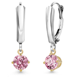 Earrings in 925 Sterling Silver and 10K Yellow Gold