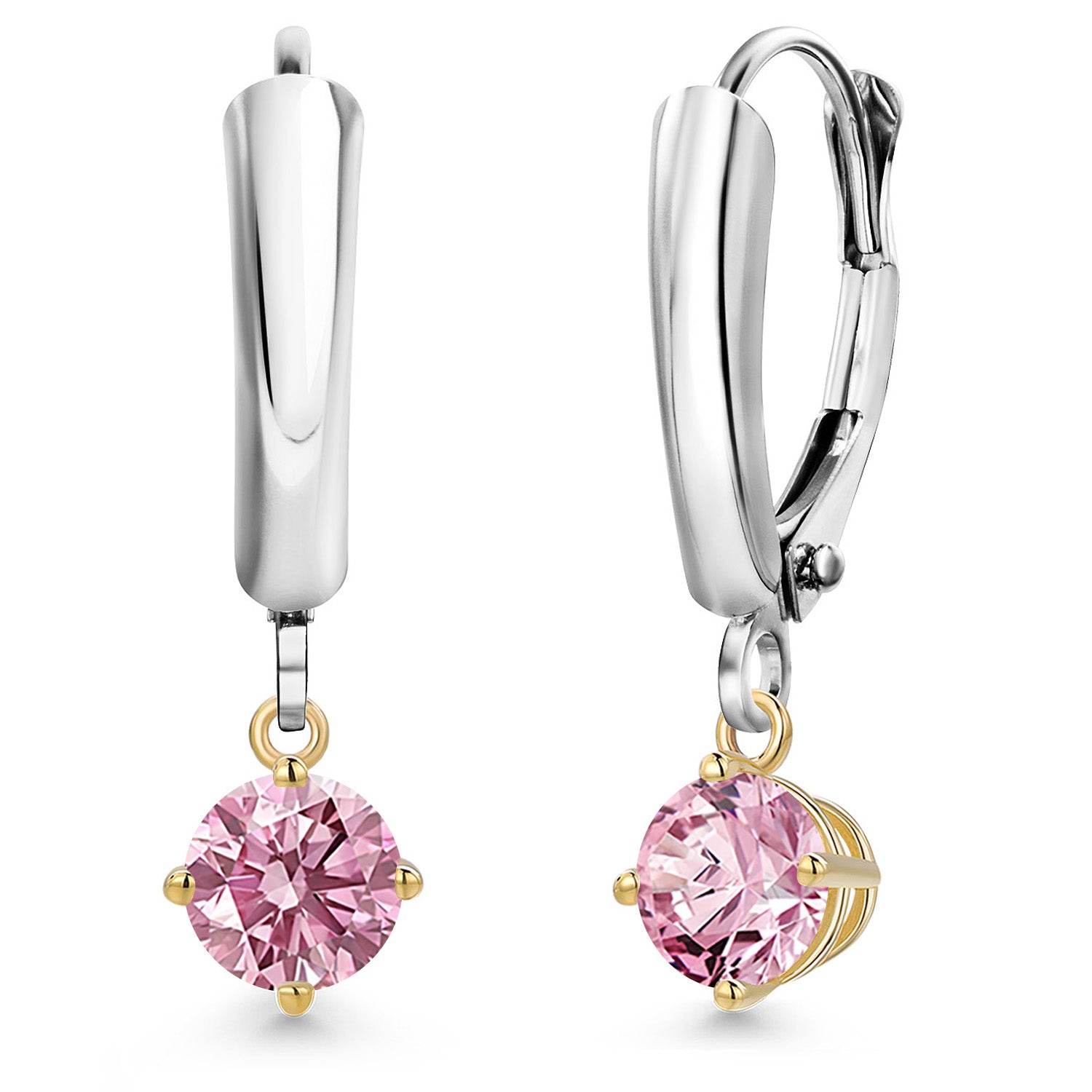 Earrings in 925 Sterling Silver and 10K Yellow Gold