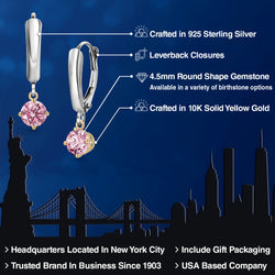 Earrings in 925 Sterling Silver and 10K Yellow Gold