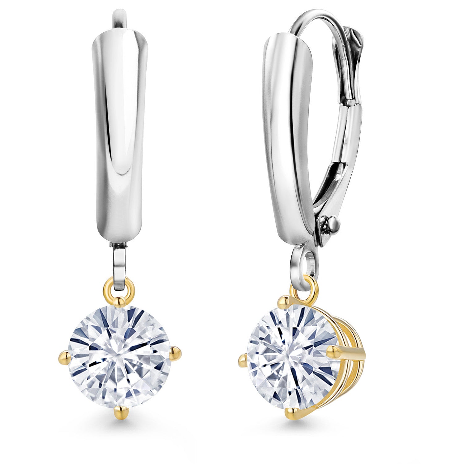 Earrings in 925 Sterling Silver and 10K Yellow Gold