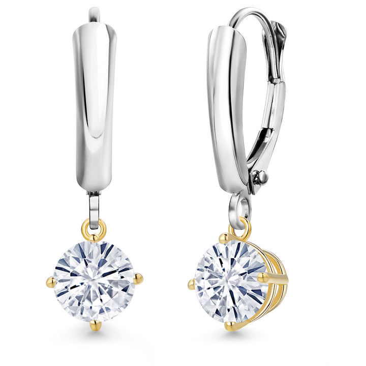 Earrings in 925 Sterling Silver and 10K Yellow Gold