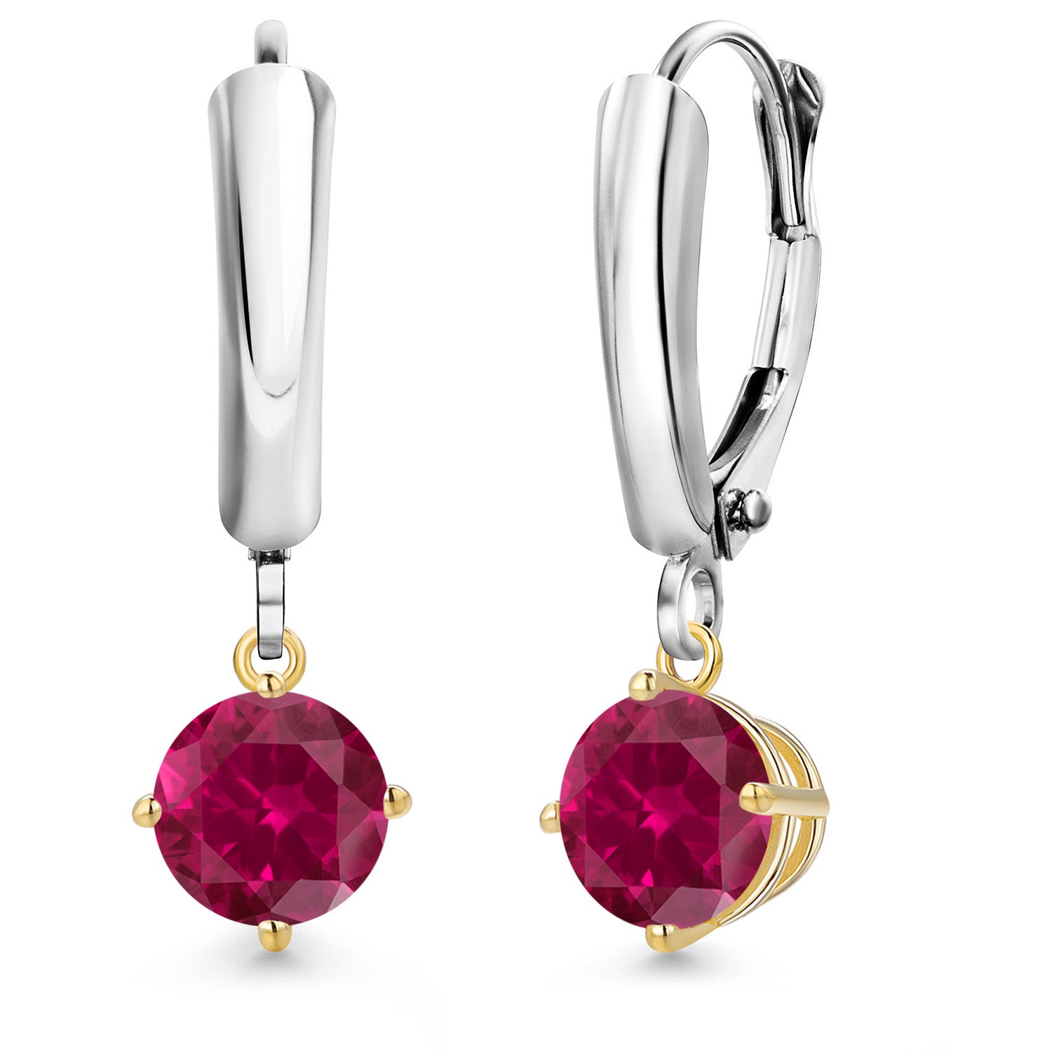Earrings in 925 Sterling Silver and 10K Yellow Gold