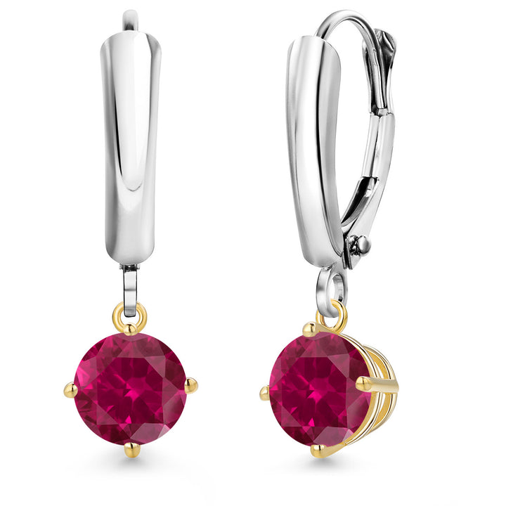 Earrings in 925 Sterling Silver and 10K Yellow Gold