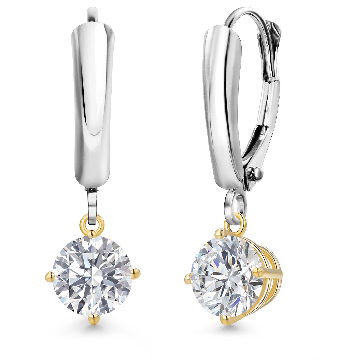 Earrings in 925 Sterling Silver and 10K Yellow Gold