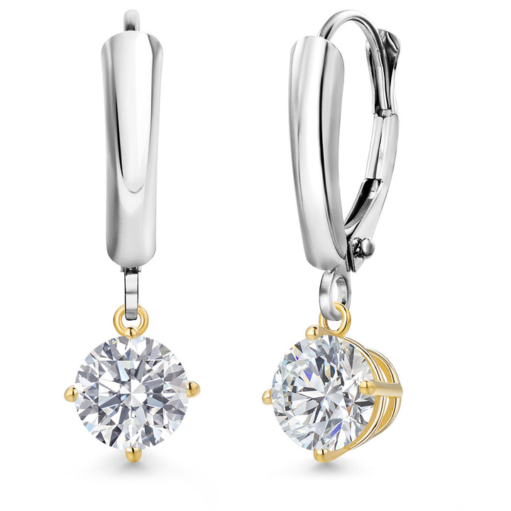 Earrings in 925 Sterling Silver and 10K Yellow Gold