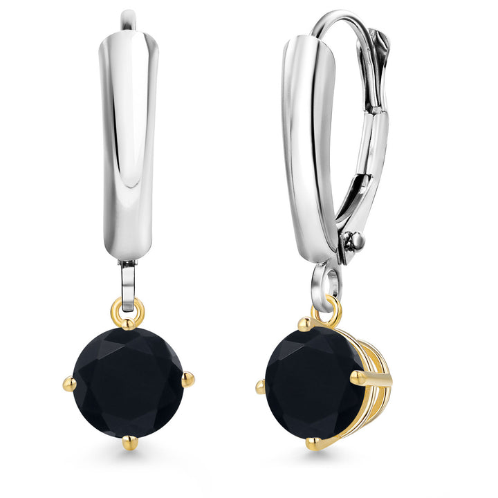 Earrings in 925 Sterling Silver and 10K Yellow Gold