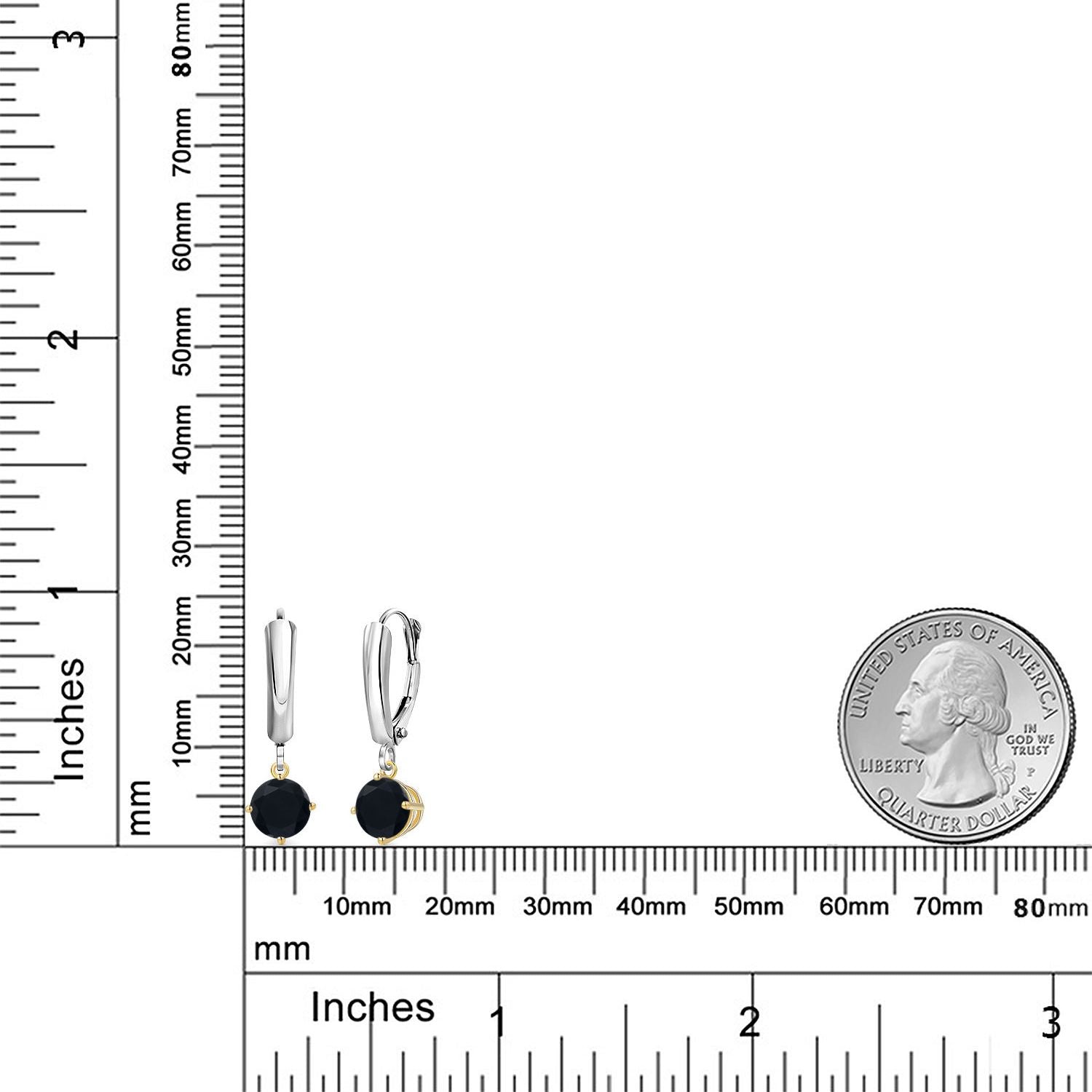 Earrings in 925 Sterling Silver and 10K Yellow Gold