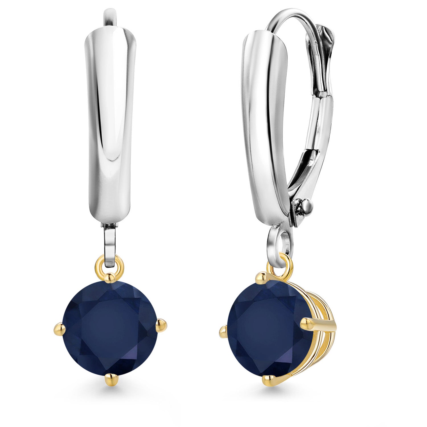 Earrings in 925 Sterling Silver and 10K Yellow Gold