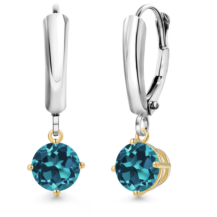 Earrings in 925 Sterling Silver and 10K Yellow Gold