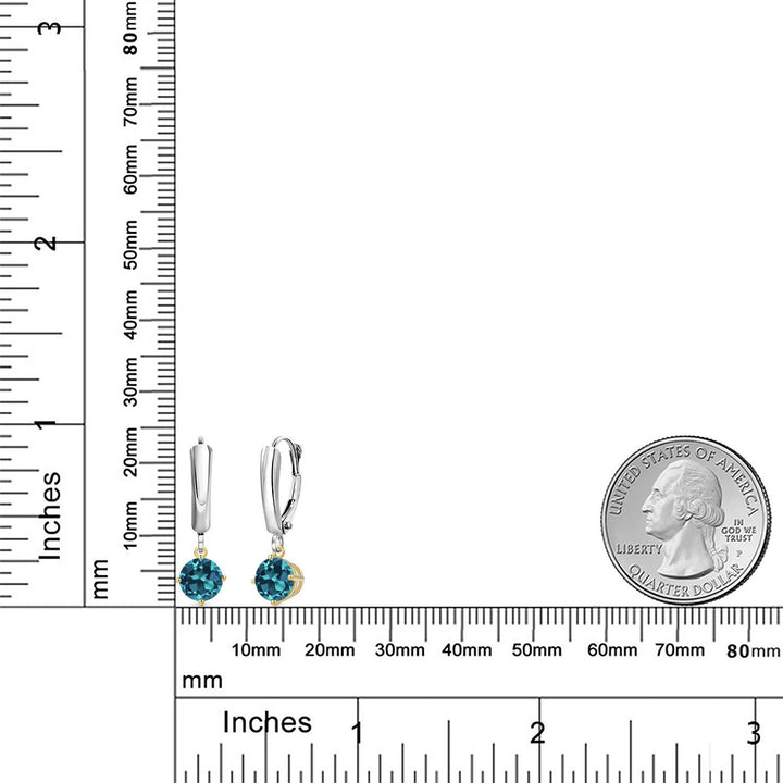 Earrings in 925 Sterling Silver and 10K Yellow Gold