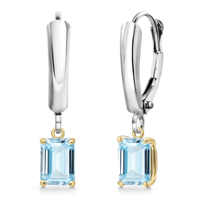 Earrings in 925 Sterling Silver and 10K Yellow Gold
