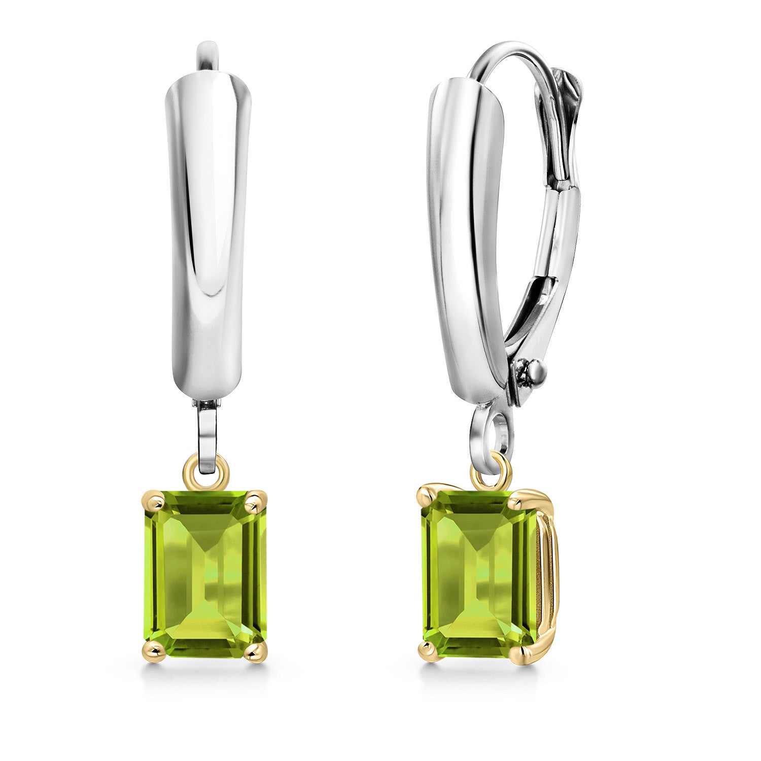 Earrings in 925 Sterling Silver and 10K Yellow Gold