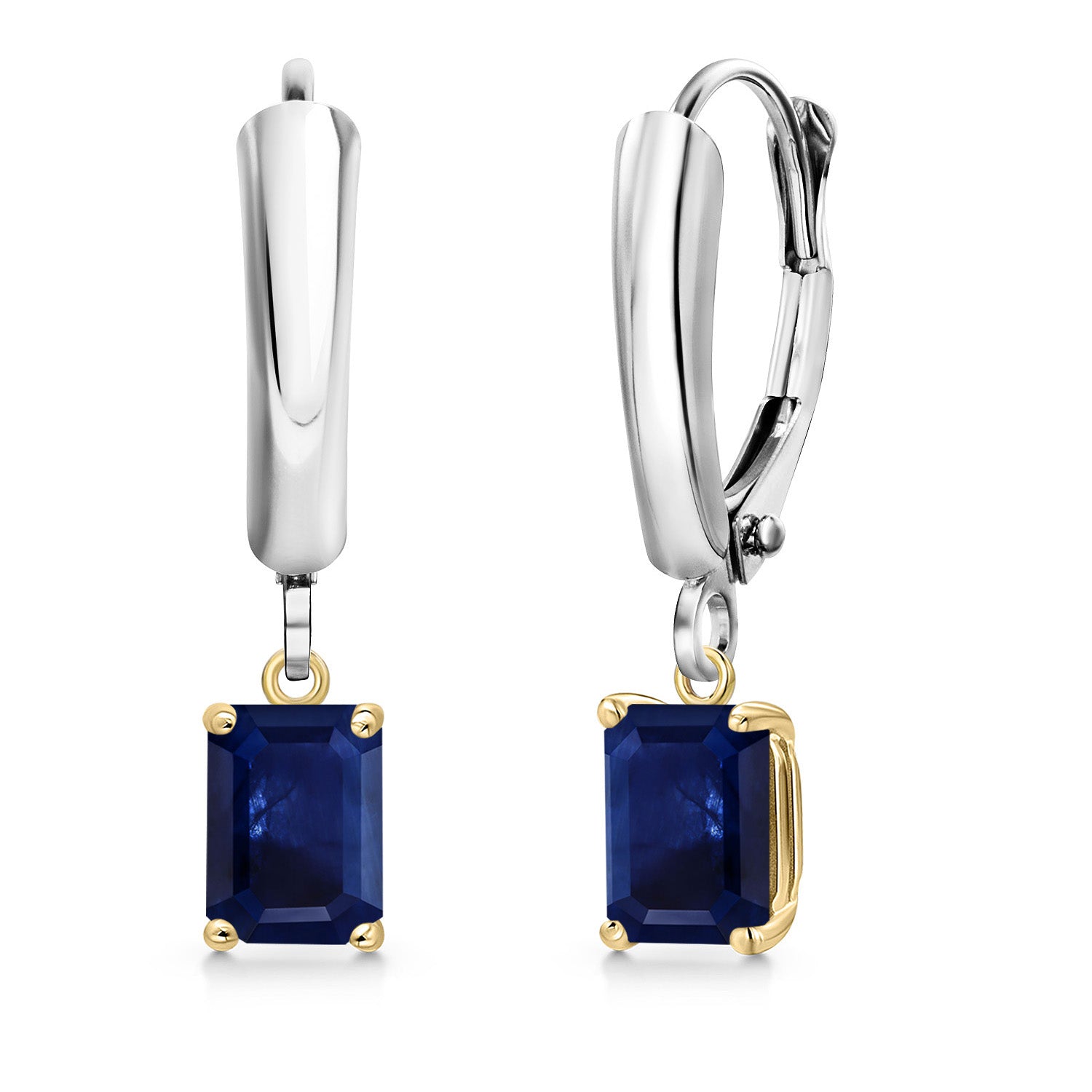Earrings in 925 Sterling Silver and 10K Yellow Gold