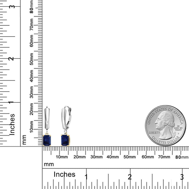 Earrings in 925 Sterling Silver and 10K Yellow Gold