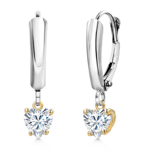 Earrings in 925 Sterling Silver and 10K Yellow Gold