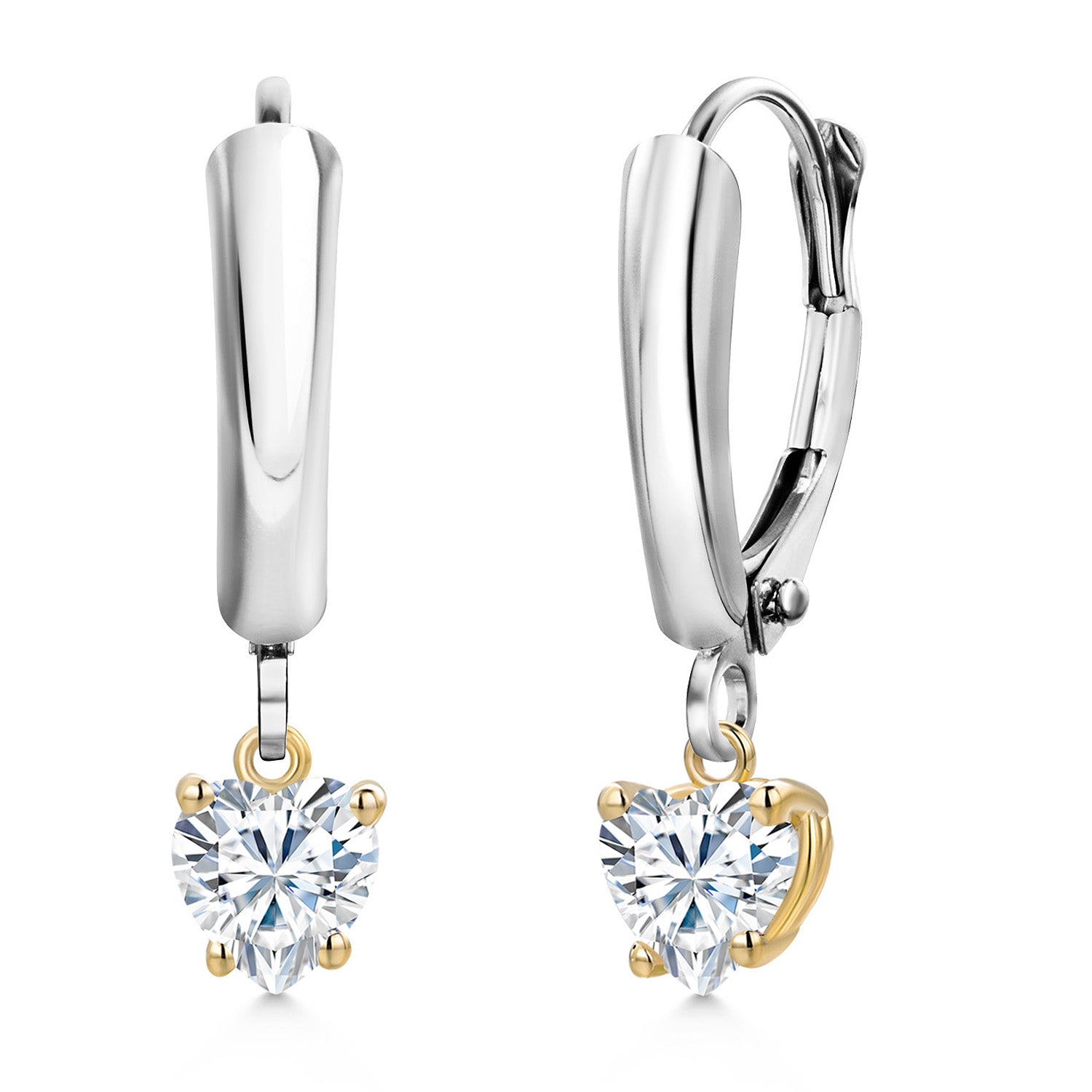 Earrings in 925 Sterling Silver and 10K Yellow Gold