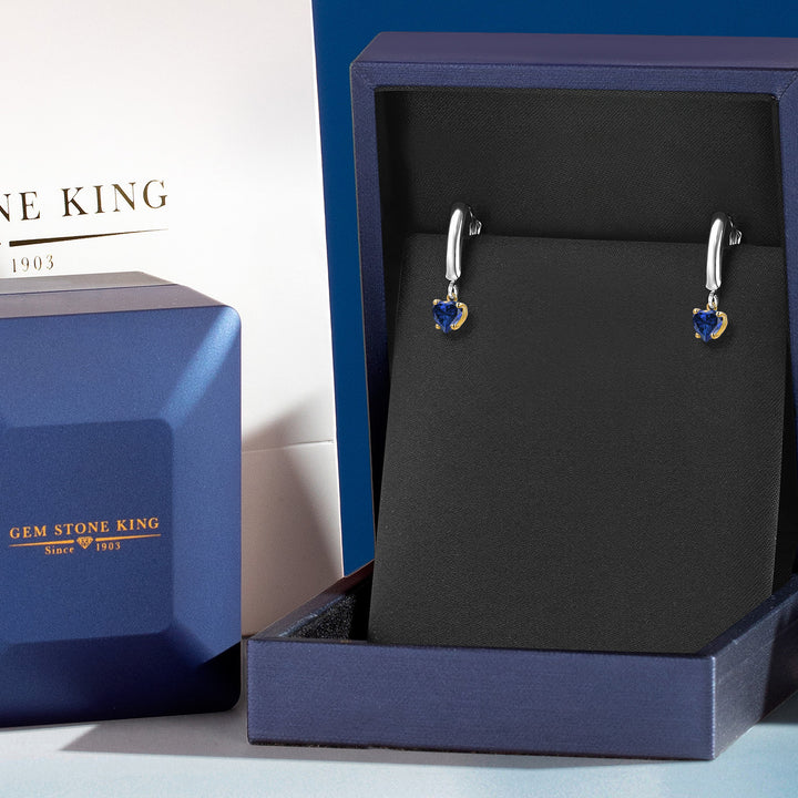 Earrings in 925 Sterling Silver and 10K Yellow Gold