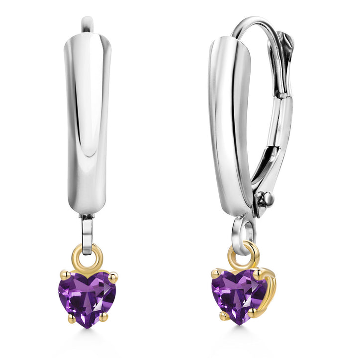 Earrings in 925 Sterling Silver and 10K Yellow Gold