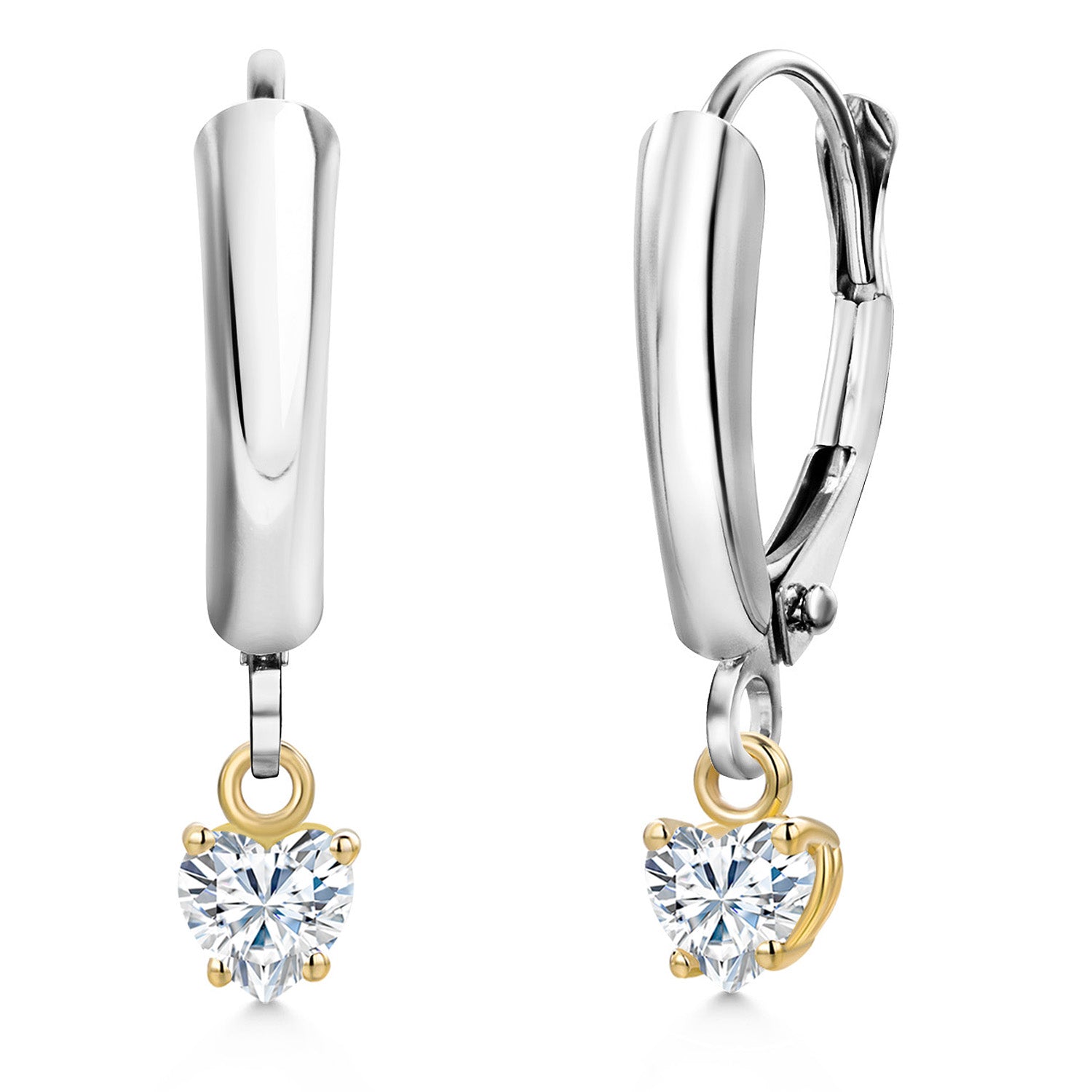 Earrings in 925 Sterling Silver and 10K Yellow Gold