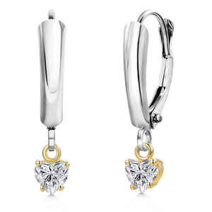 Earrings in 925 Sterling Silver and 10K Yellow Gold