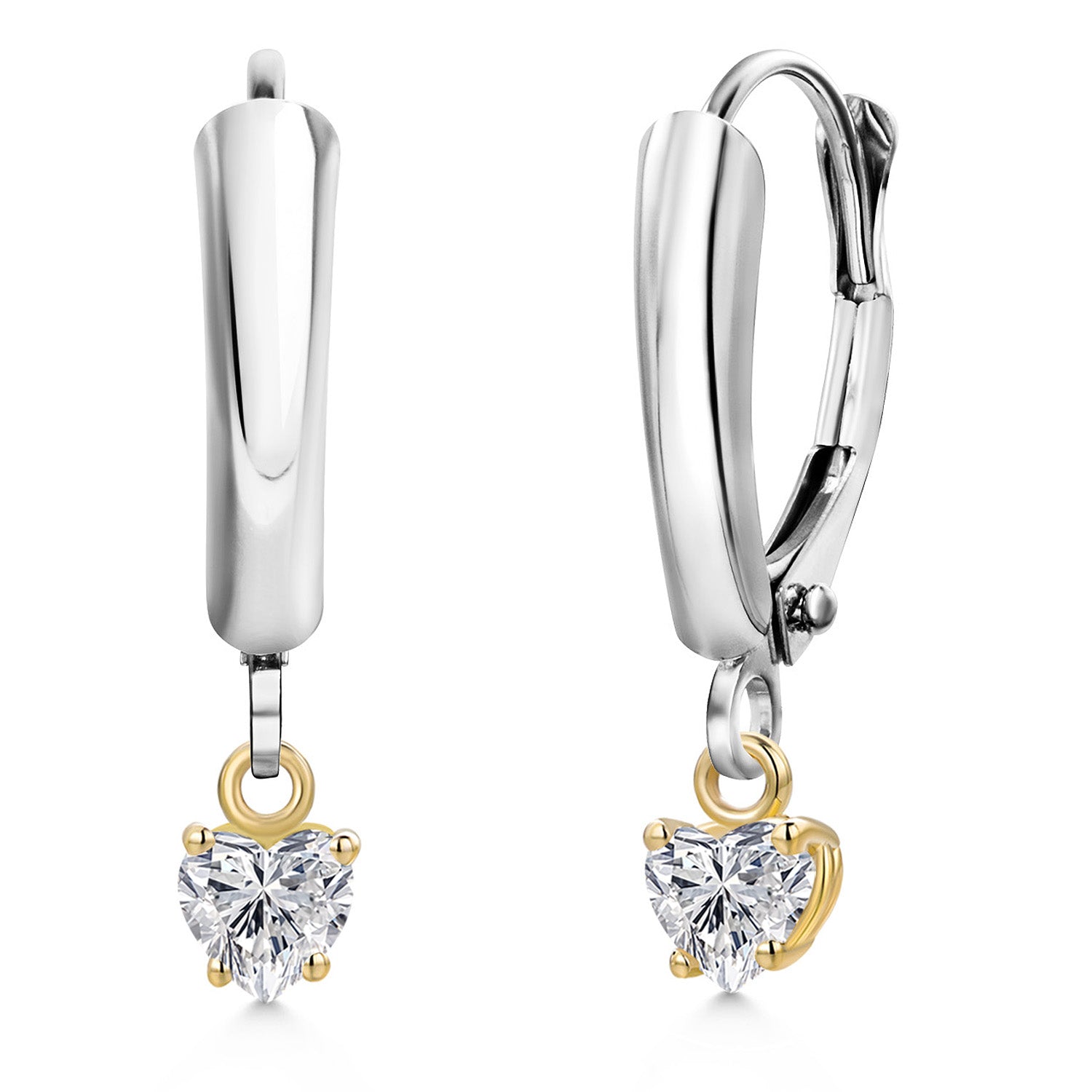 Earrings in 925 Sterling Silver and 10K Yellow Gold
