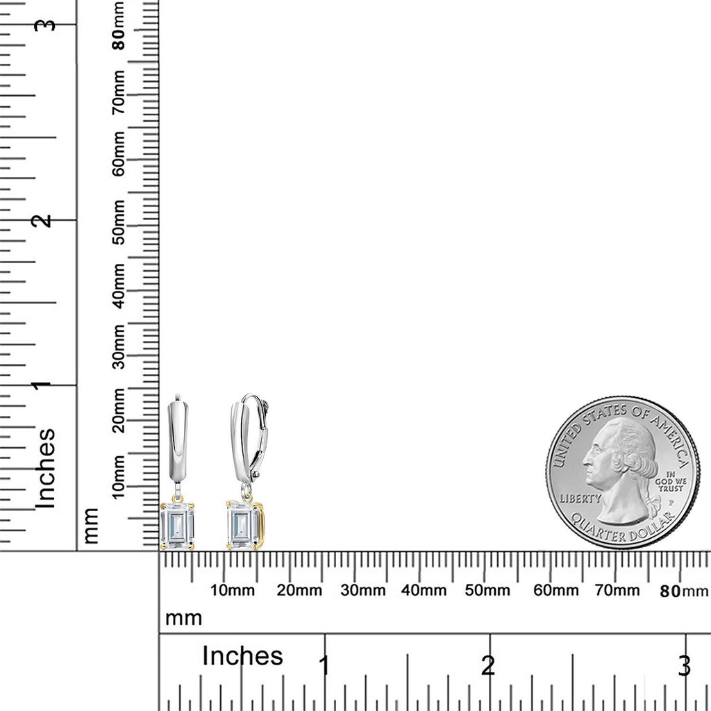 Near Colorless (GH)_Earrings in 925 Sterling Silver and 10K Yellow Gold