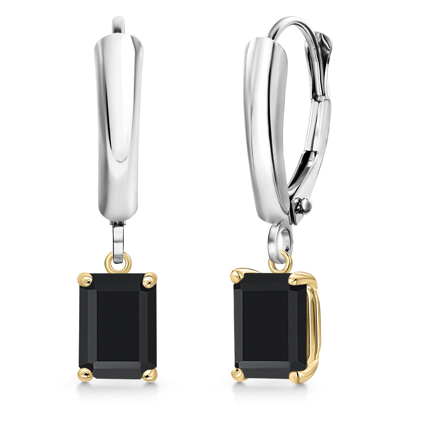 Earrings in 925 Sterling Silver and 10K Yellow Gold