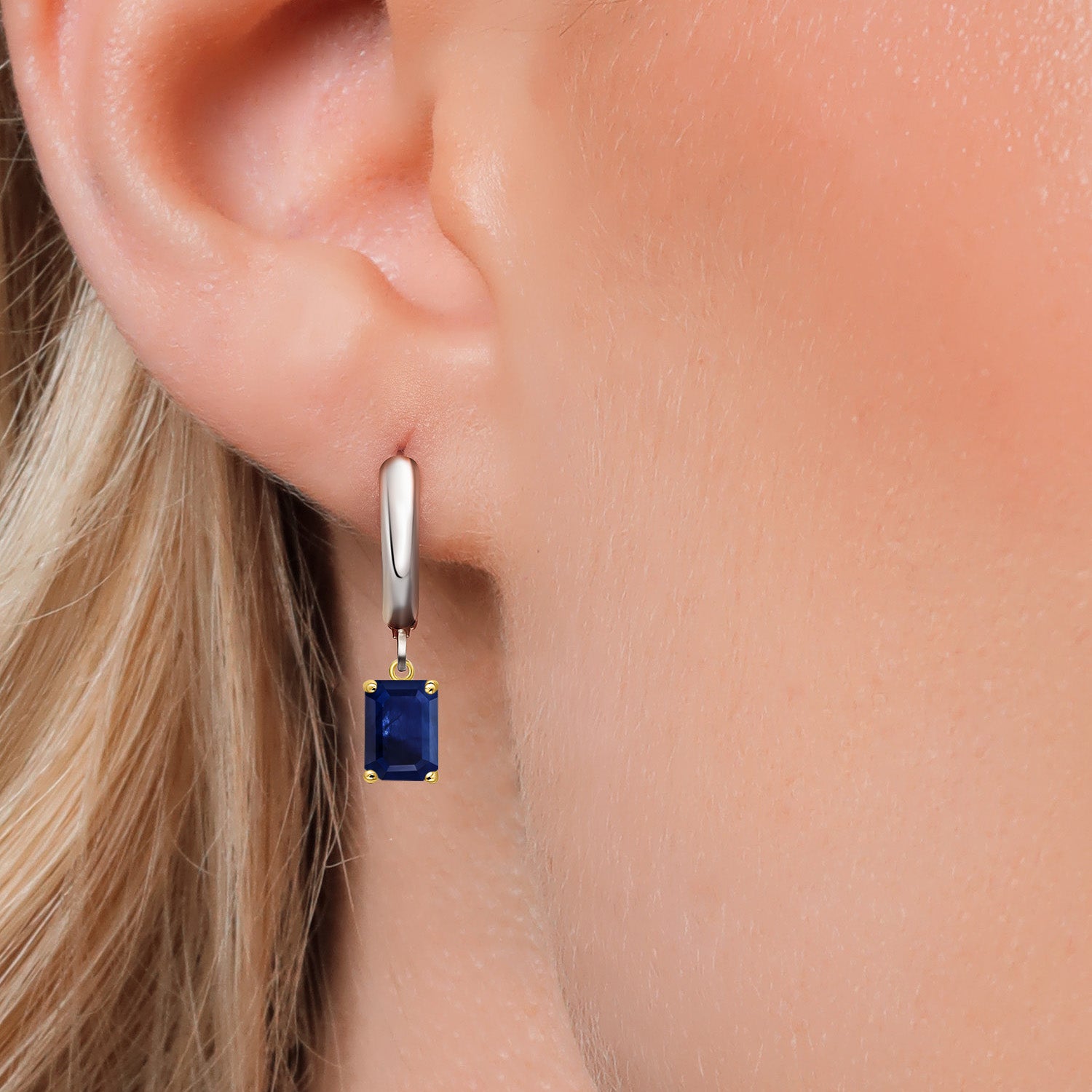 Earrings in 925 Sterling Silver and 10K Yellow Gold