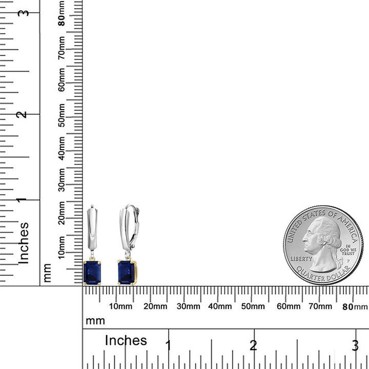 Earrings in 925 Sterling Silver and 10K Yellow Gold