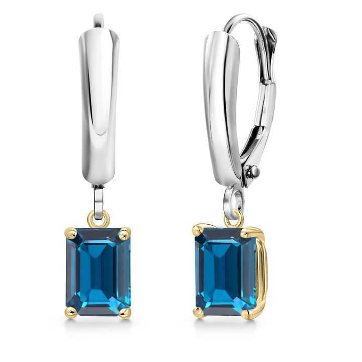 Earrings in 925 Sterling Silver and 10K Yellow Gold
