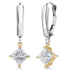 Earrings in 925 Sterling Silver and 10K Yellow Gold