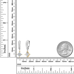 Earrings in 925 Sterling Silver and 10K Yellow Gold